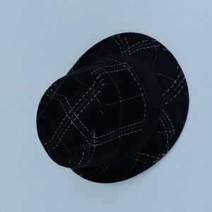 UNISEX Fedora Black and White Short Brim  Hat Size L / XL